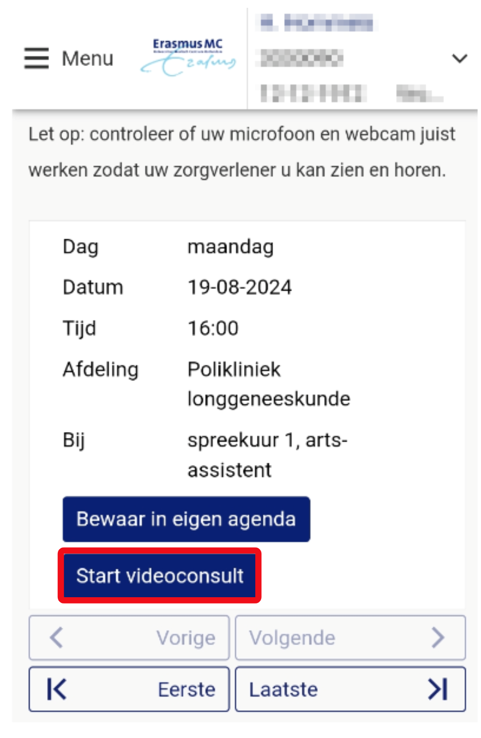 tik op start videoconsult